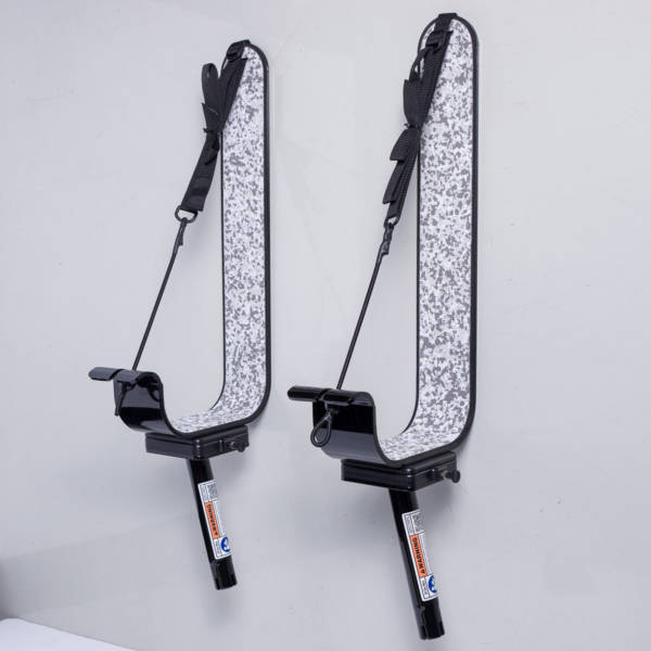 Image of white SUP storage racks for boats.